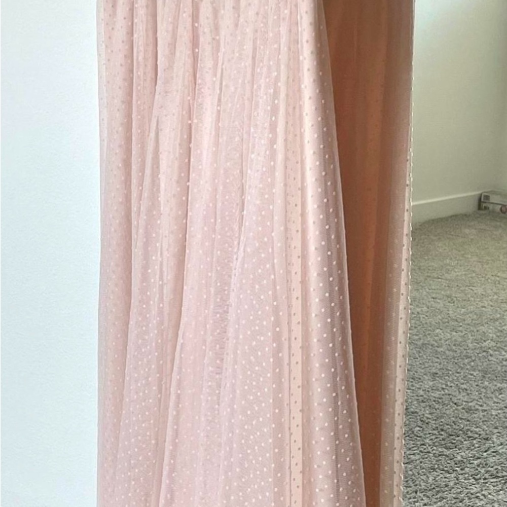 H&M Tulle Mesh Dot Soft Pink Elastic Waist Skirt medium - Picture 8 of 9